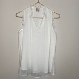 Haute Hippie White V-neck Tank Top